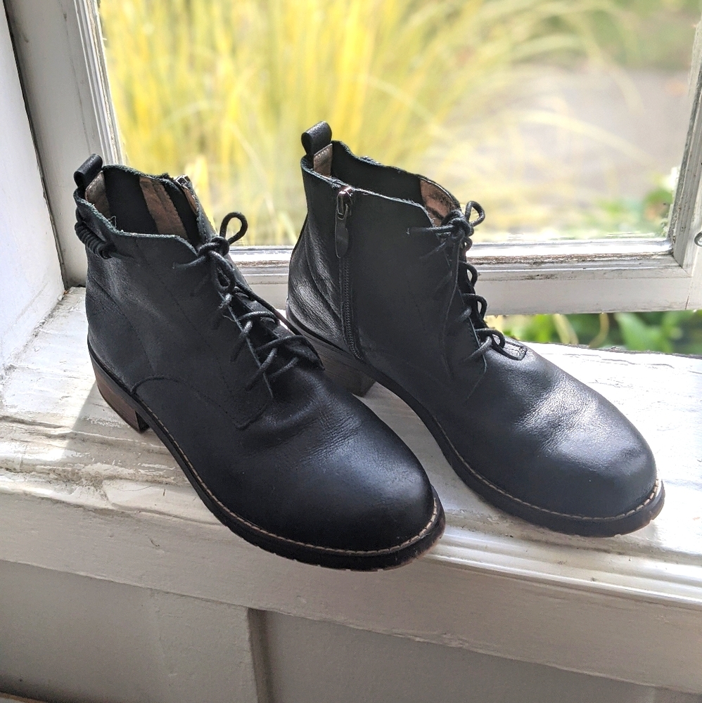 Handmade leather lace up boots